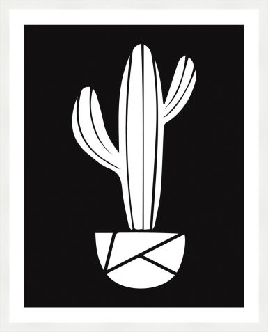 ramovane-obrazy-kaktus-cernobily