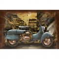 Kovové obrazy - Modrý moped
